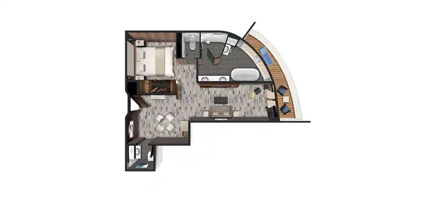 Aft-Facing Owner's Suite with Master Bedroom & Balcony