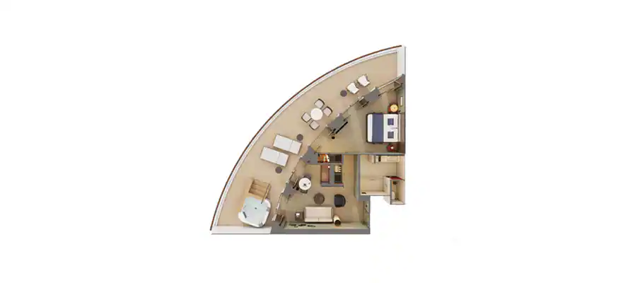 The Haven Aft-Facing Owner's Suite with Master Bedroom & Large Balcony